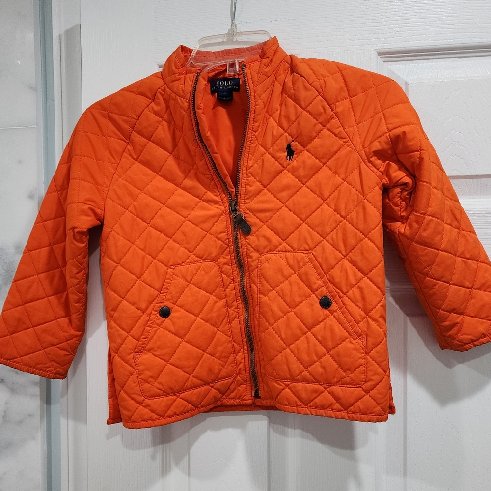 Packable Jacket by Ralph Lauren Orange | Size 5 | Snap Button Pockets | Zipper